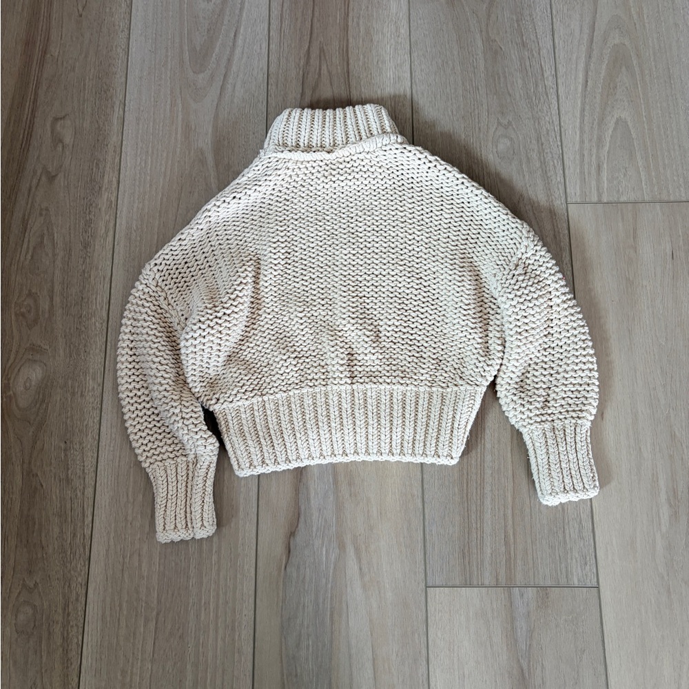 Free People My Only Sunshine Sweater Womens Sz XS Cream Chunky Knit Mock Neck - Picture 5 of 7